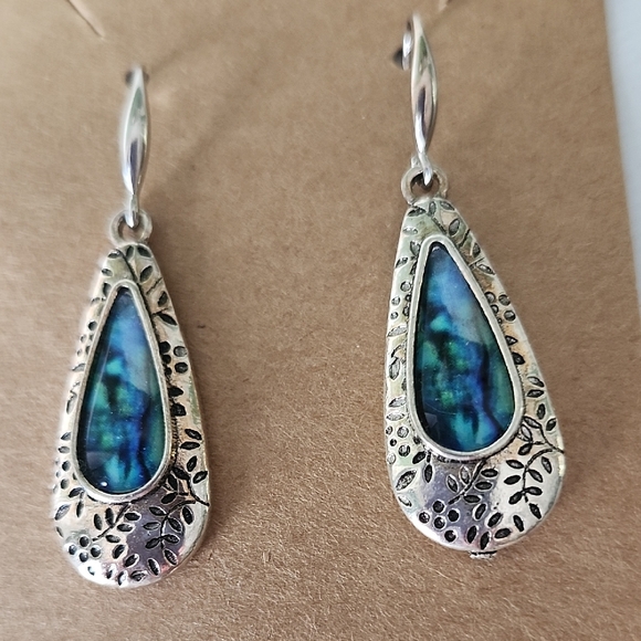Source Unknown Silver and Blue Elegant Earrings - Picture 4 of 4